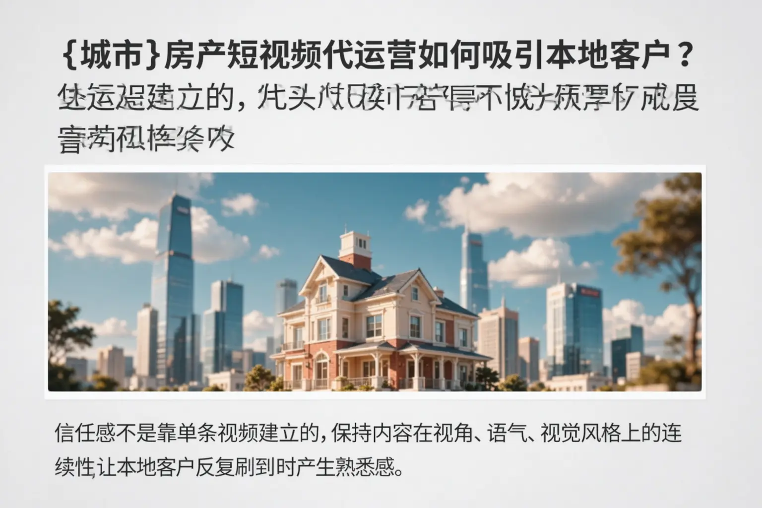 黄石房产短视频代运营如何吸引本地客户？