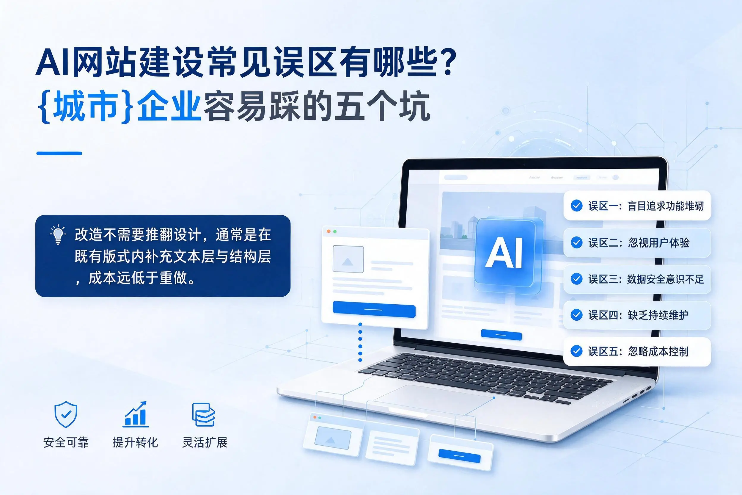 AI网站建设常见误区有哪些？黄石企业容易踩的五个坑